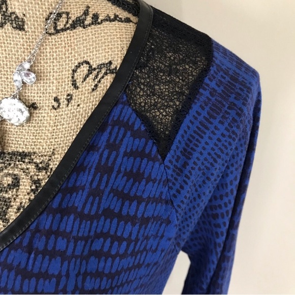 •Calvin Klein Jeans• vegan leather trim top - Picture 3 of 6